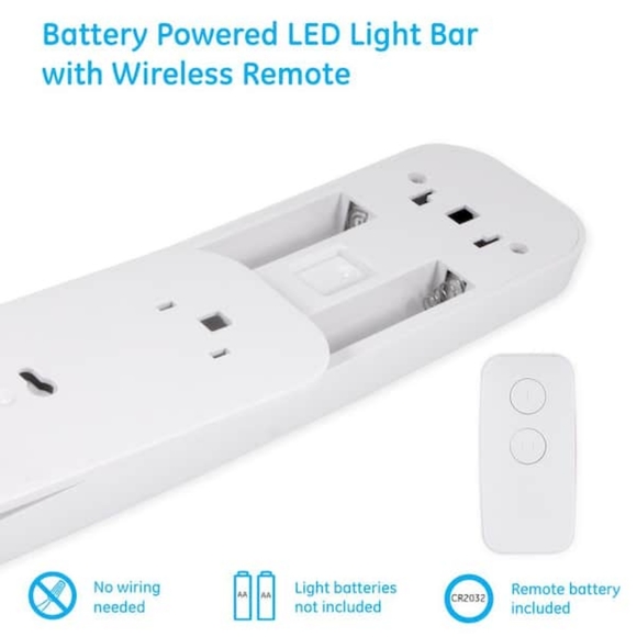 GE Wireless Battery Operated 10" LED Tap Light Bar 70 Lumens Under Counter Remot - Picture 6 of 6